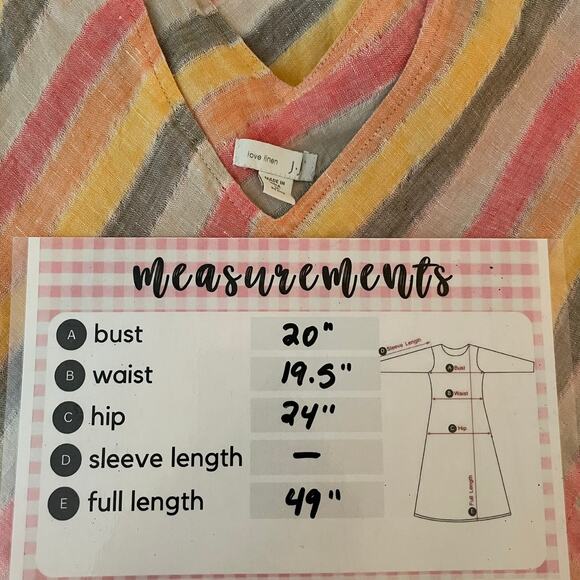 J Jill Love Linen Petite M Striped Linen Maxi Dress Summer Coastal Casual‎ Lined - Picture 14 of 14